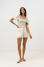 Rhythm - Eddie Elasticated Shorts - Oatmeal - Women