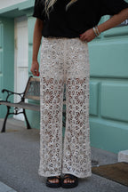 Pantalones Rosie de crochet - Beige