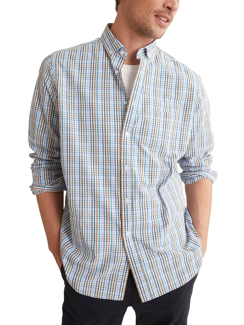 Chemise Cla Car - Bleu Moyen Carreaux - Homme