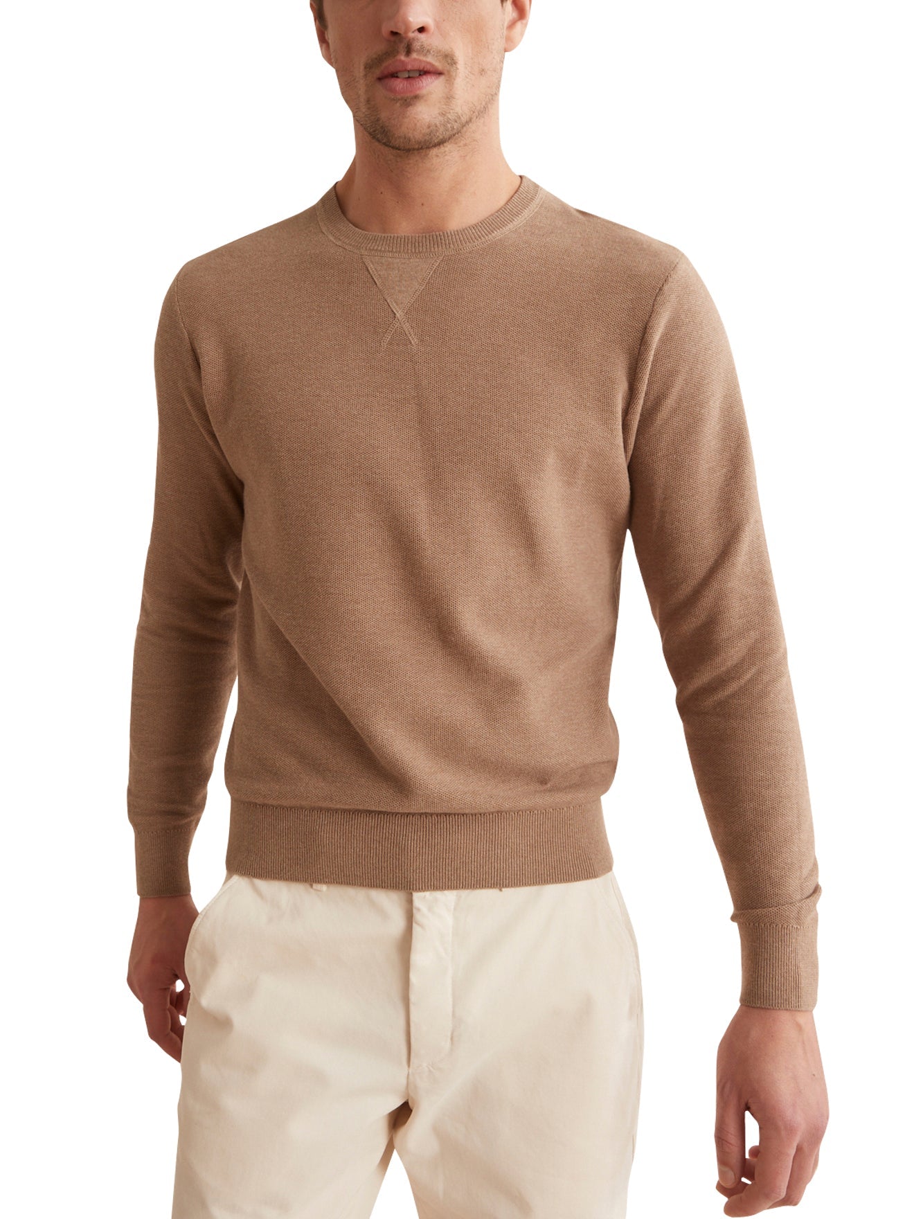 Cyrillus - Pull Sweat - Beige Fonce Uni - Homme