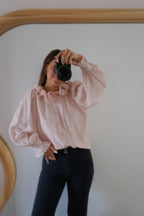 Soft Pink Brown Blouse
