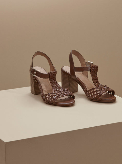 Cannage Sandal - Plain Medium Brown - Women