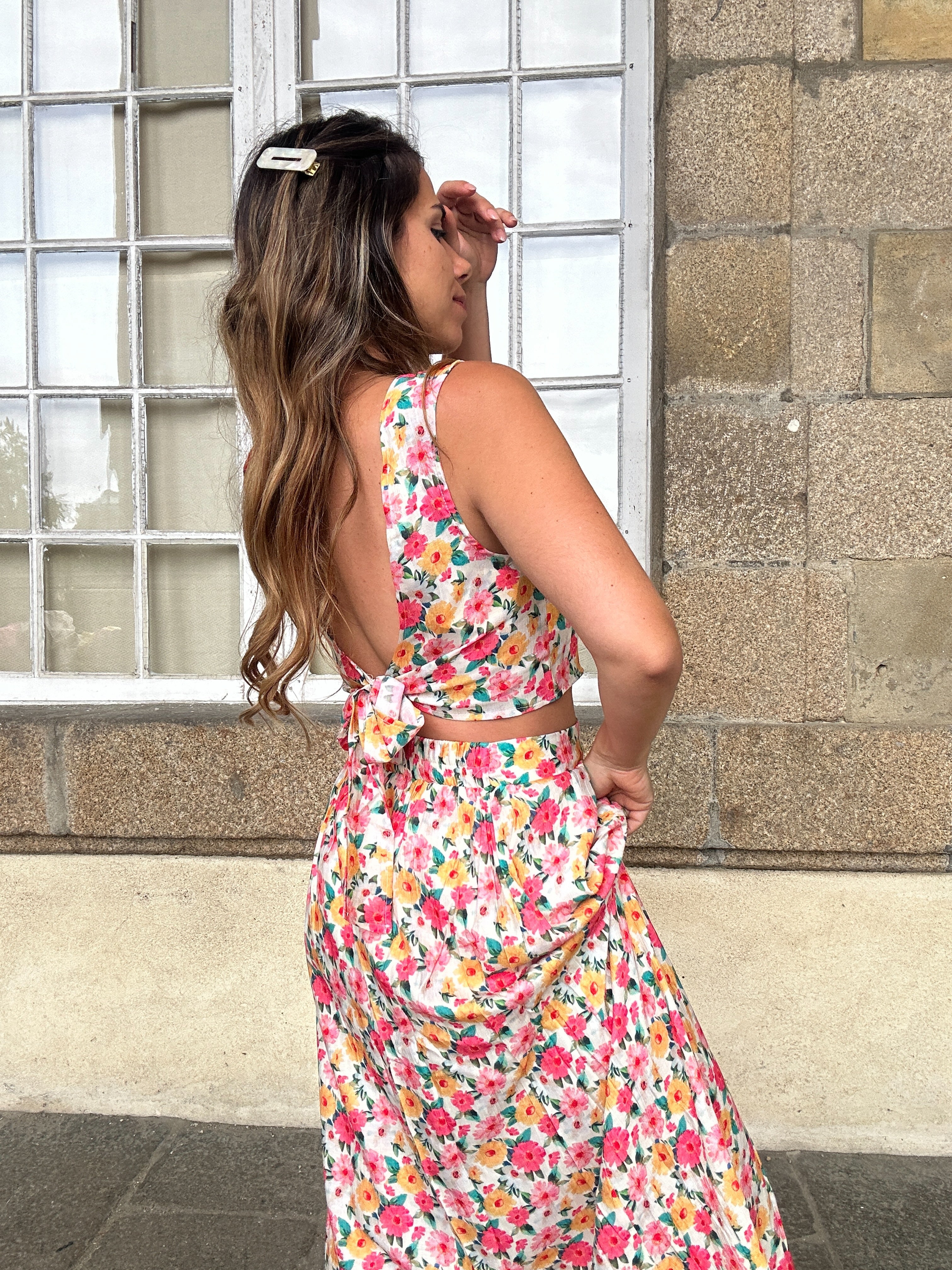 Naomi Long Floral Skirt