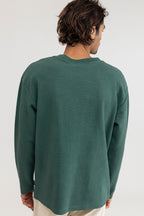 Rhythm - Waffle Long Sleeve T-Shirt - Kelp - Men