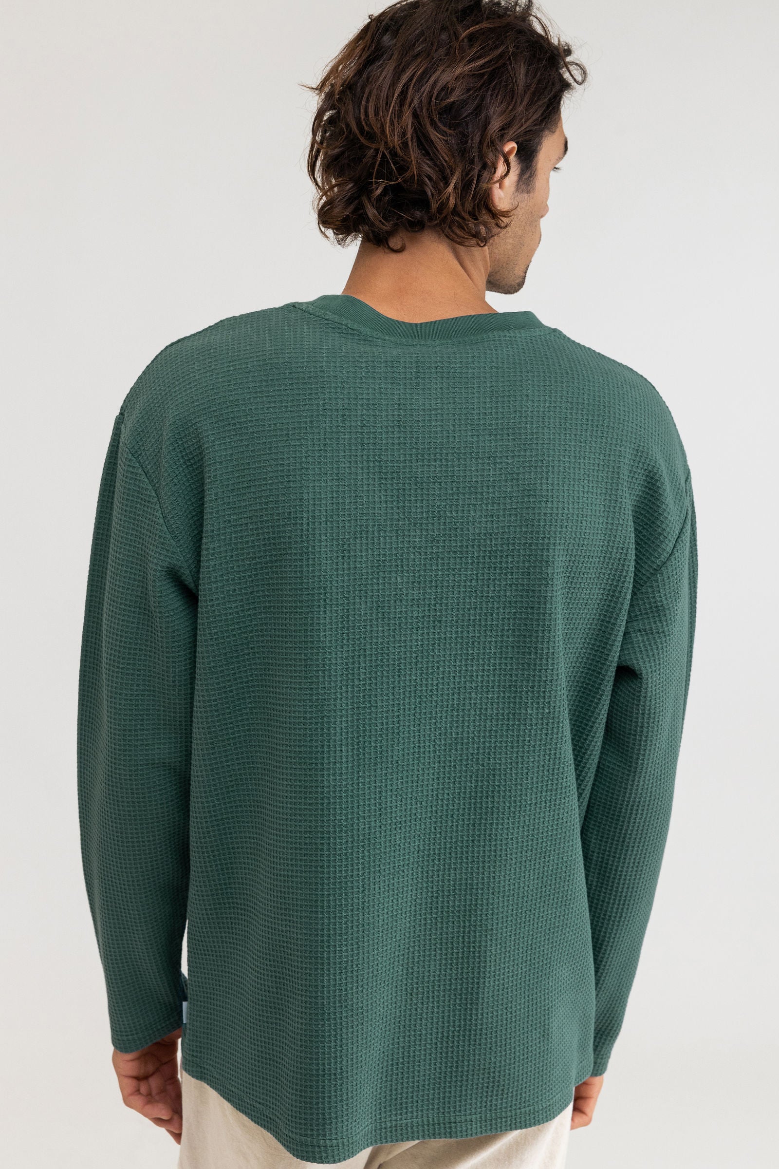 Rhythm - Waffle Long Sleeve T-Shirt - Kelp - Men