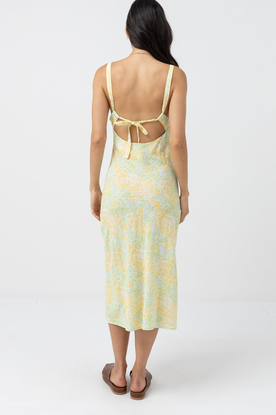 Rhythm - Magnolia Floral Bias Midi Dress Skirt - Fern - Women's