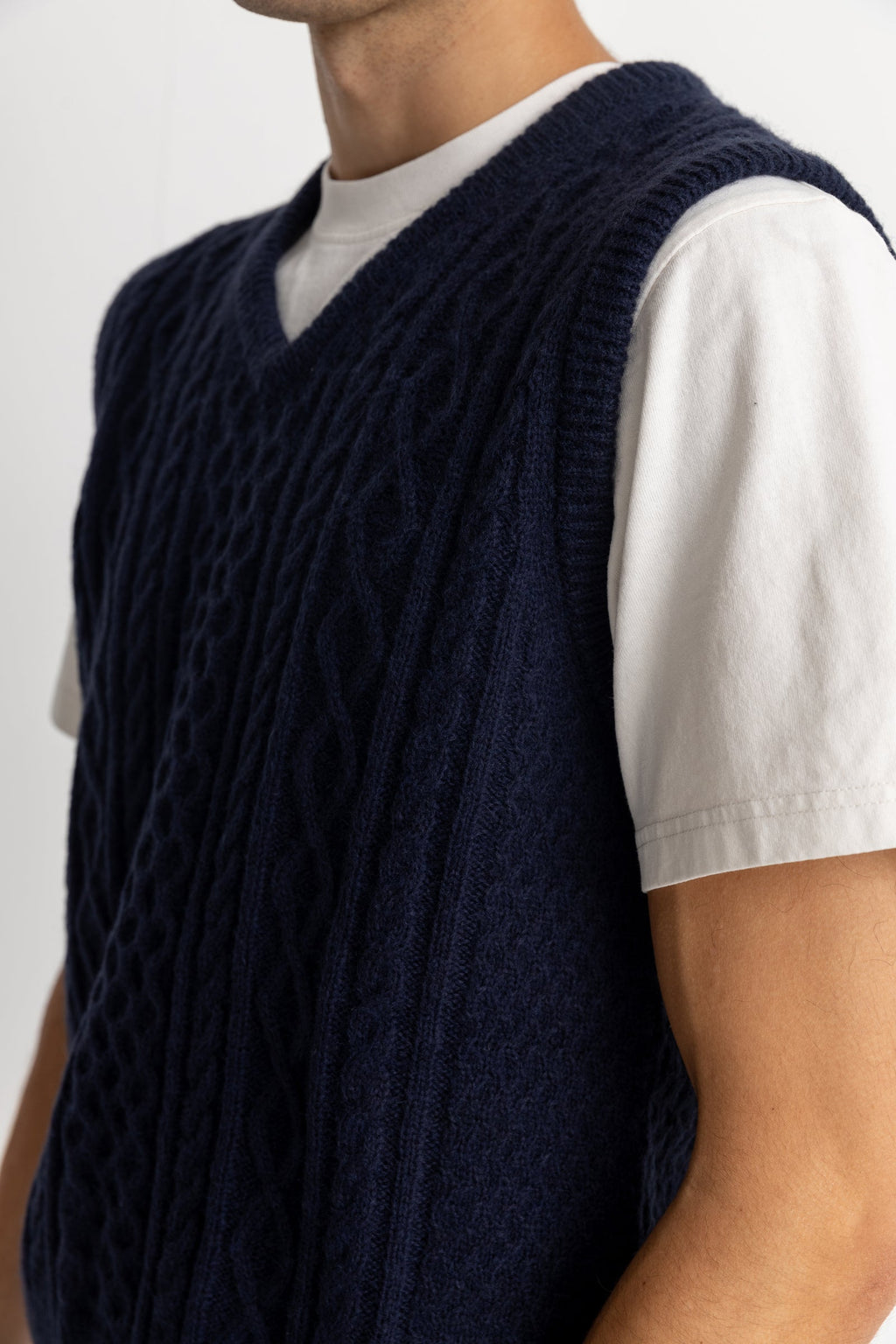 Mohair Jumper Pull Vest - Navy - Men