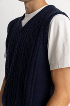 Mohair Jumper Pull Vest - Navy - Men
