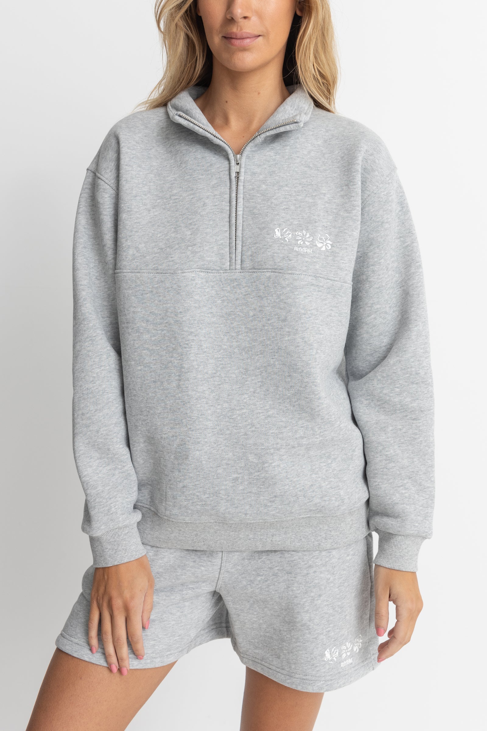 Sudadera Pacifica 1/4 Zip Fleece - Grey - Mujer