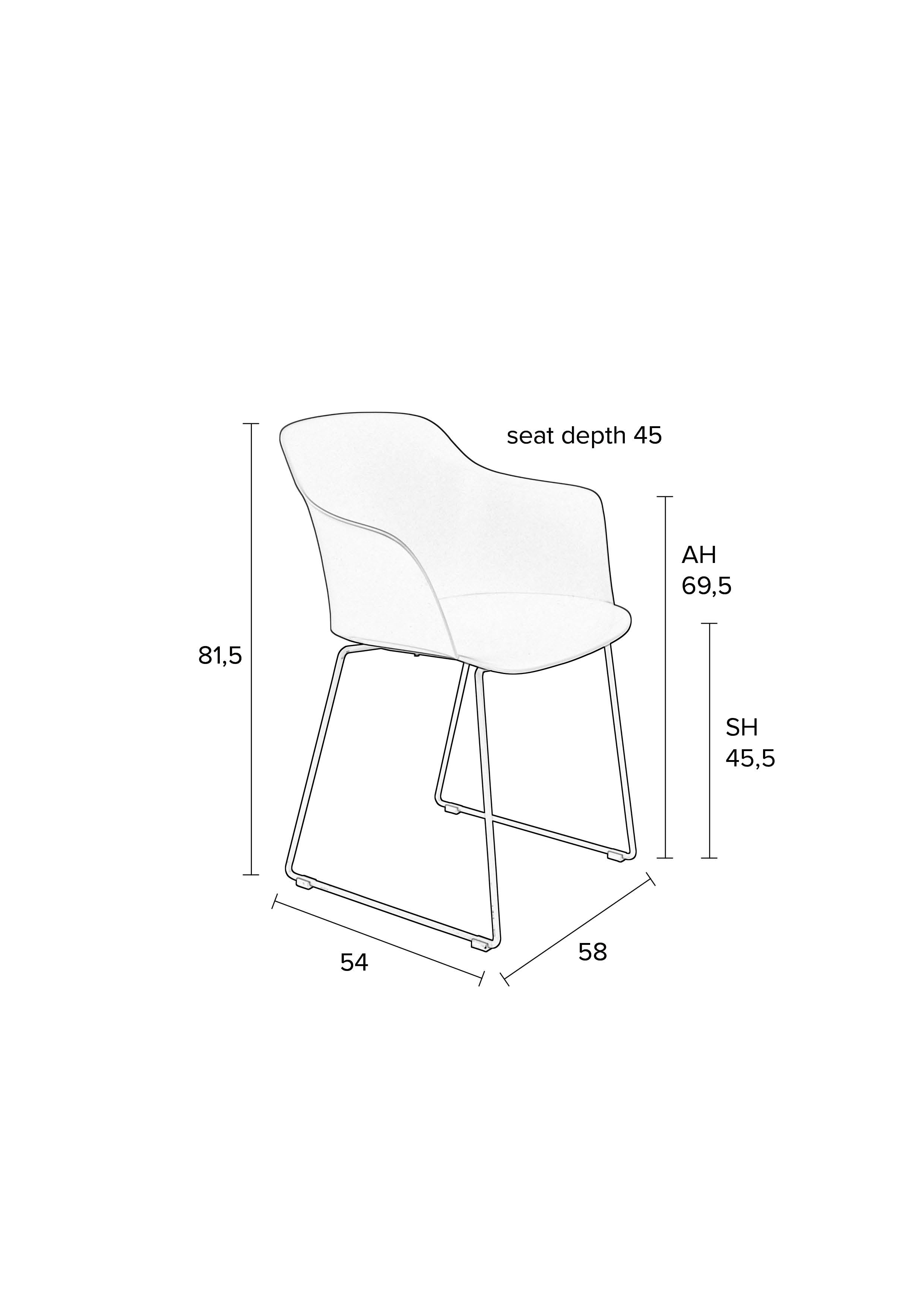 Tango - Fauteuil De Salle À Manger - Plastique polypropylène - Gris