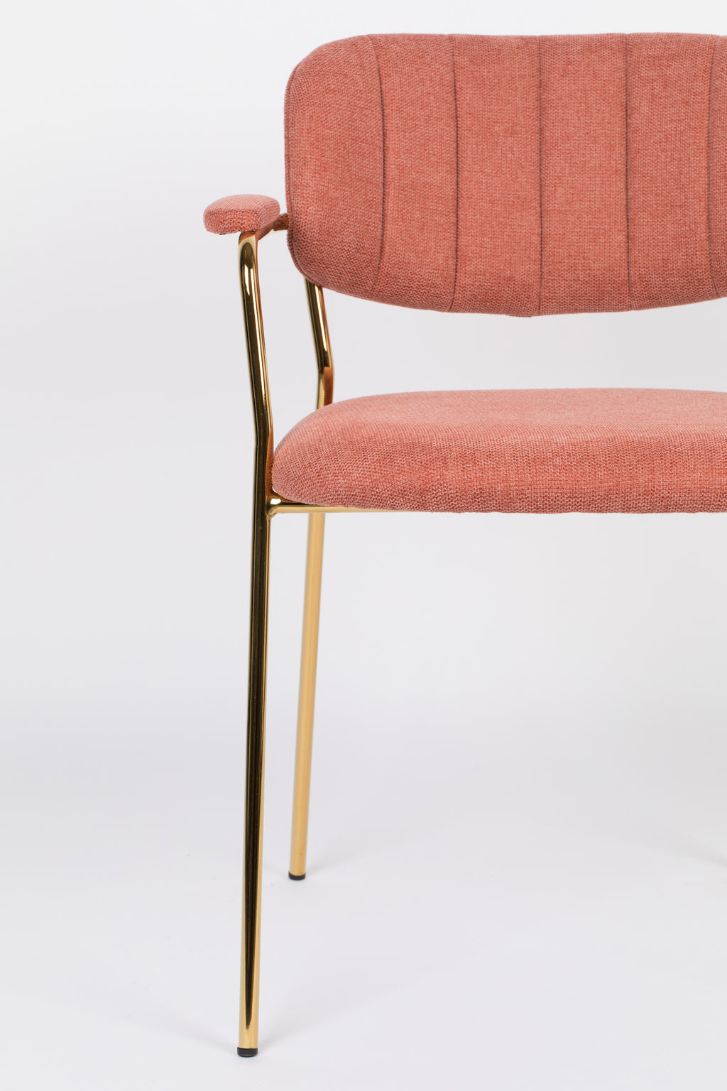 Jolien - Dining Room Armchair - Fabric - Gold/Pink