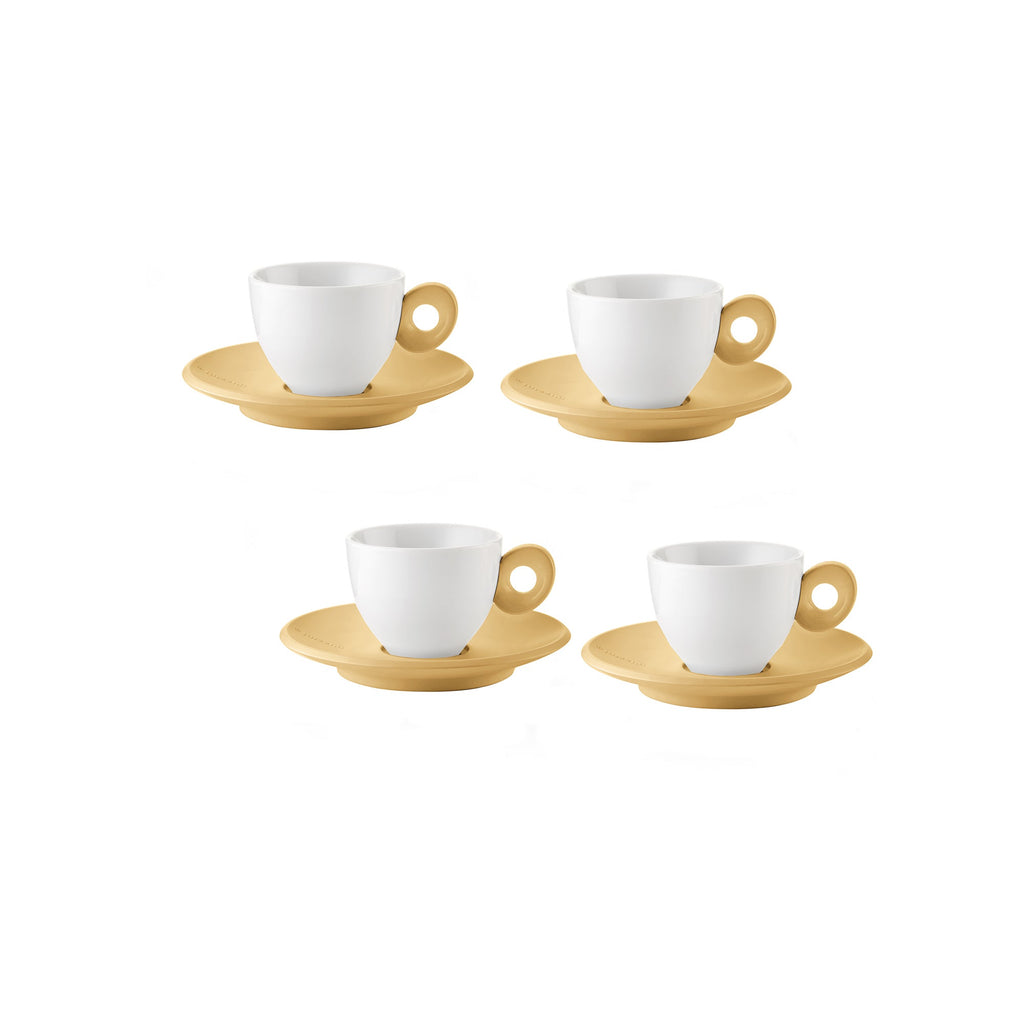 Set Of 4 Espresso Cups With Saucers "Everyday"