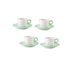 Set Of 4 Espresso Cups With Saucers "Everyday"