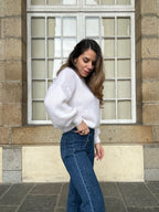 Punto Gaia De Mohair Y Lana Blanco