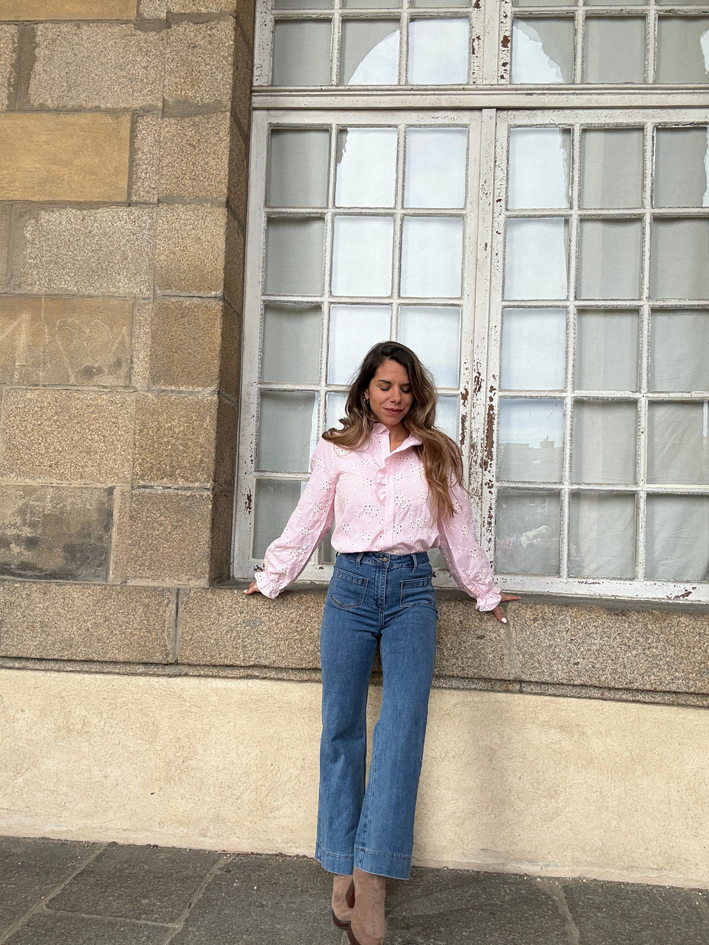 Embroidered Blouse Baby Pink Apolline
