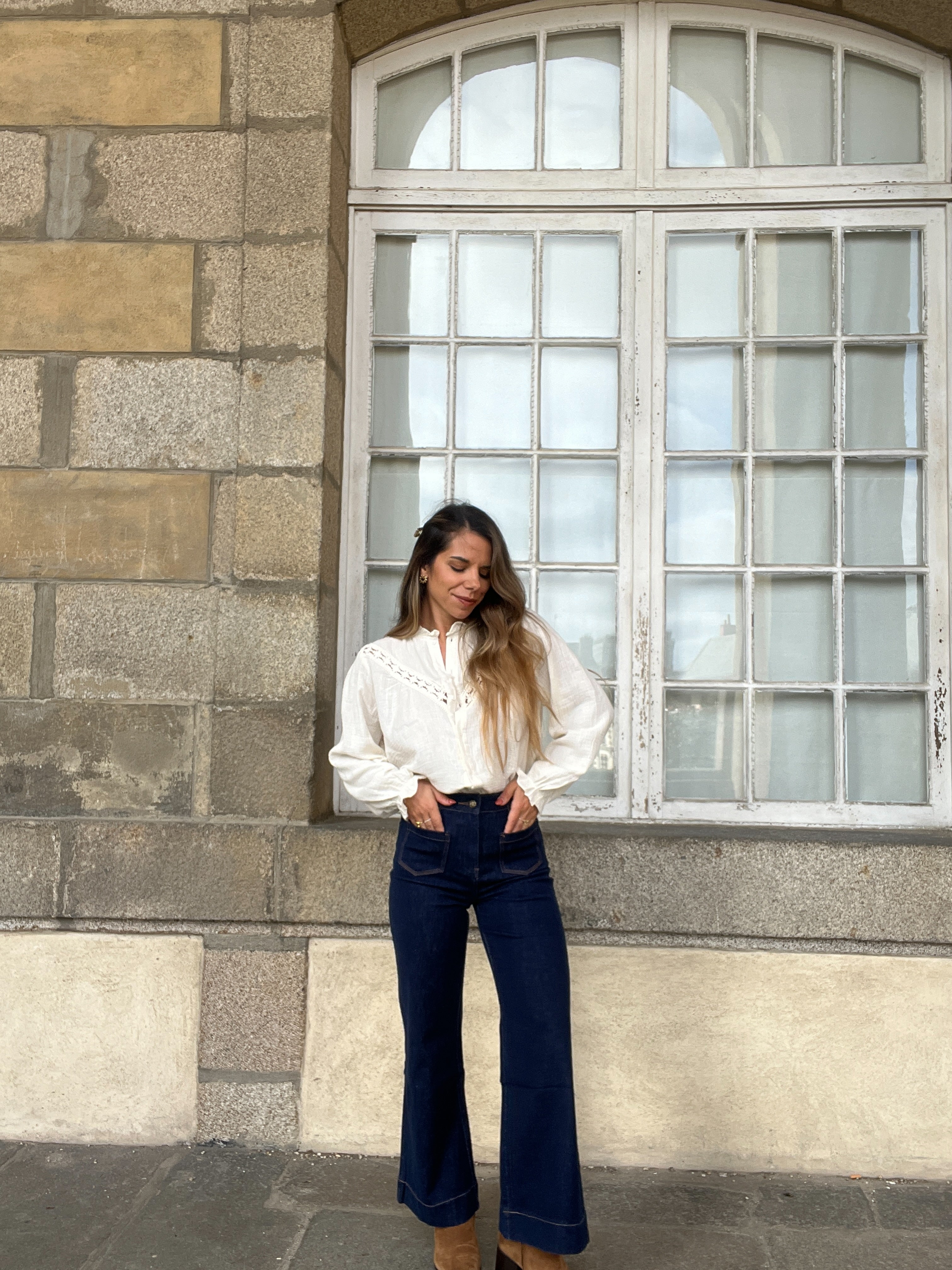 Blusa bordada cruda Angèle
