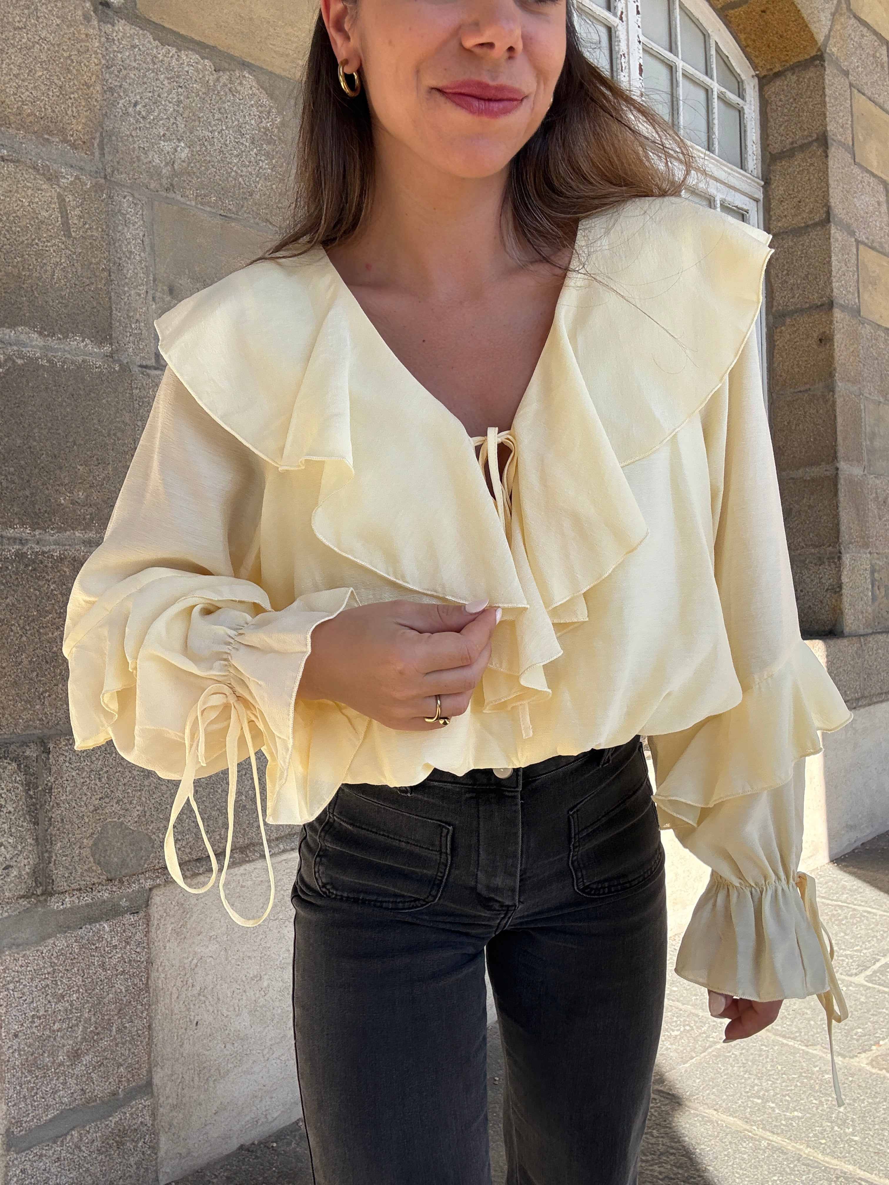 Pale Yellow Iris Blouse