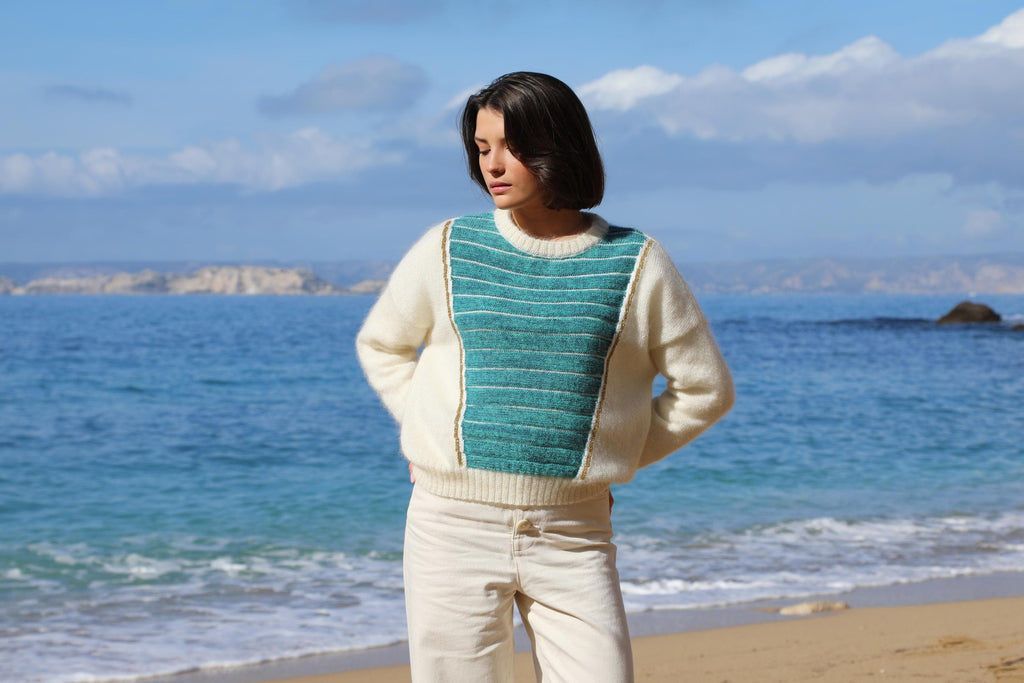 Maglione Petra color naturale e Tahiti