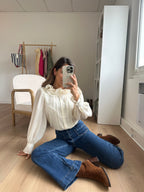Brown Blouse Ecru