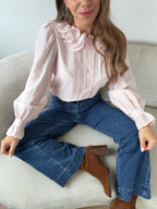 Soft Pink Brown Blouse