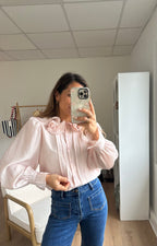 Soft Pink Brown Blouse