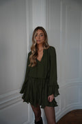 Vestido Edda con volantes - Caqui