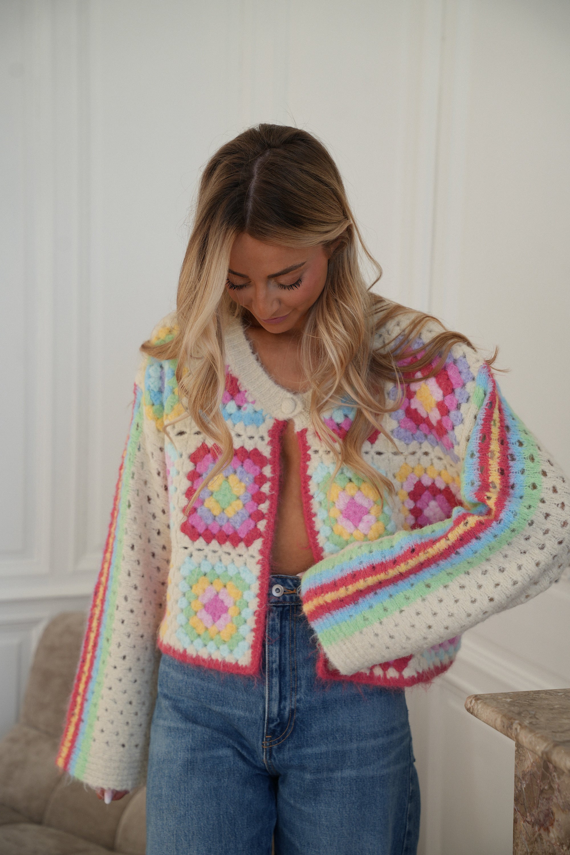 Gilet En Crochet Oliane - Coloré