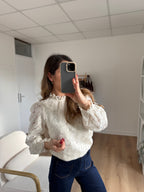 Blusa Alma Crudo De Encaje