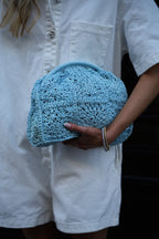 Sac En Paille Noria - Bleu