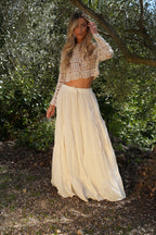 Falda larga Chloé - Crema