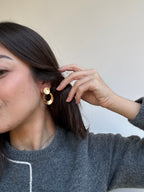 Vintage Monet Earrings - Suspended Gold Rings