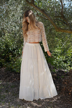 Falda larga Chloé - Crema