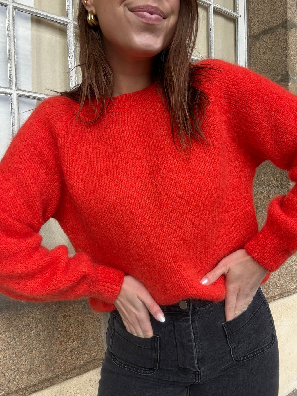 Pull Anna rouge orangé