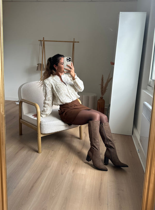 Bottes en suédine Léane taupe