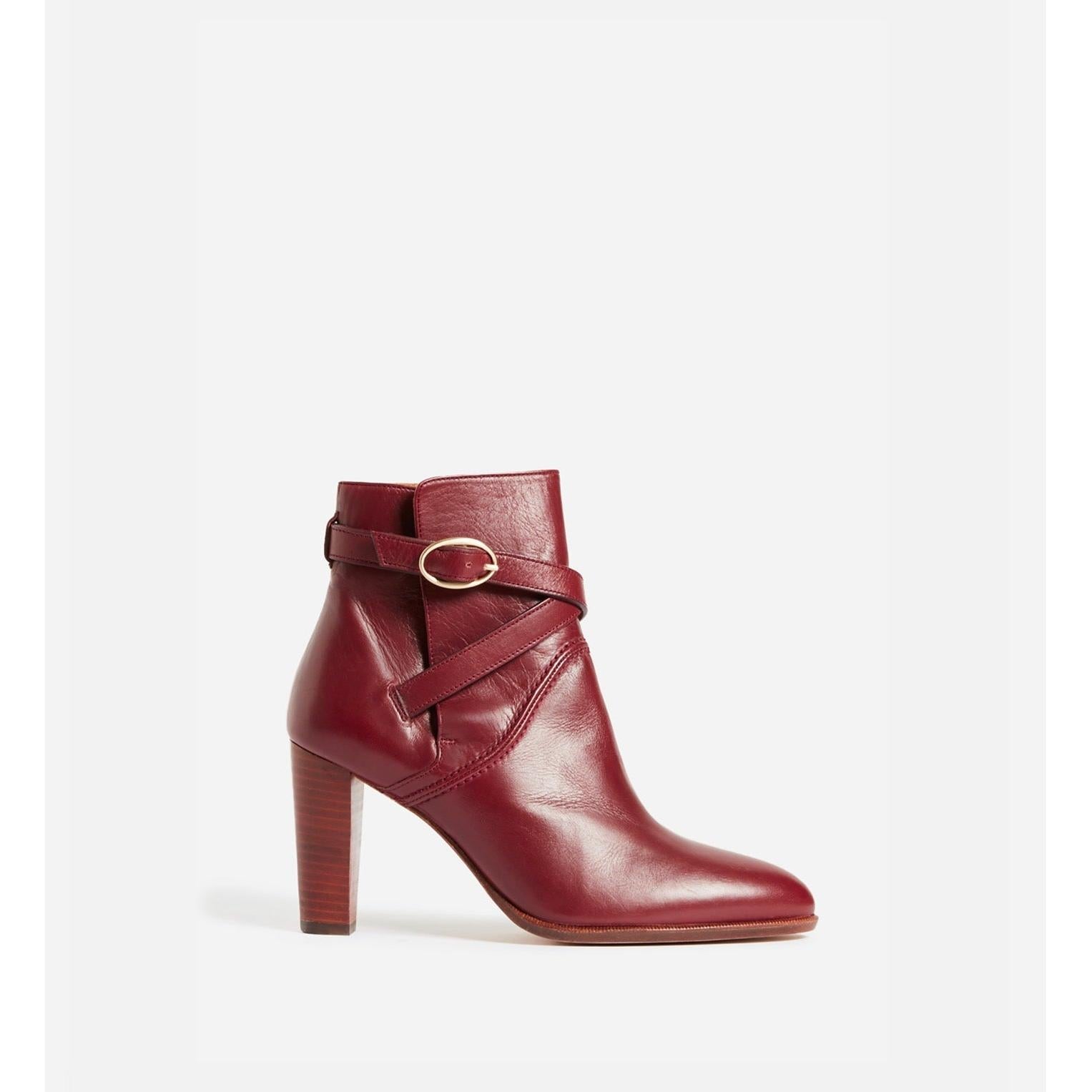 Leather Ankle Boots - Mahogany