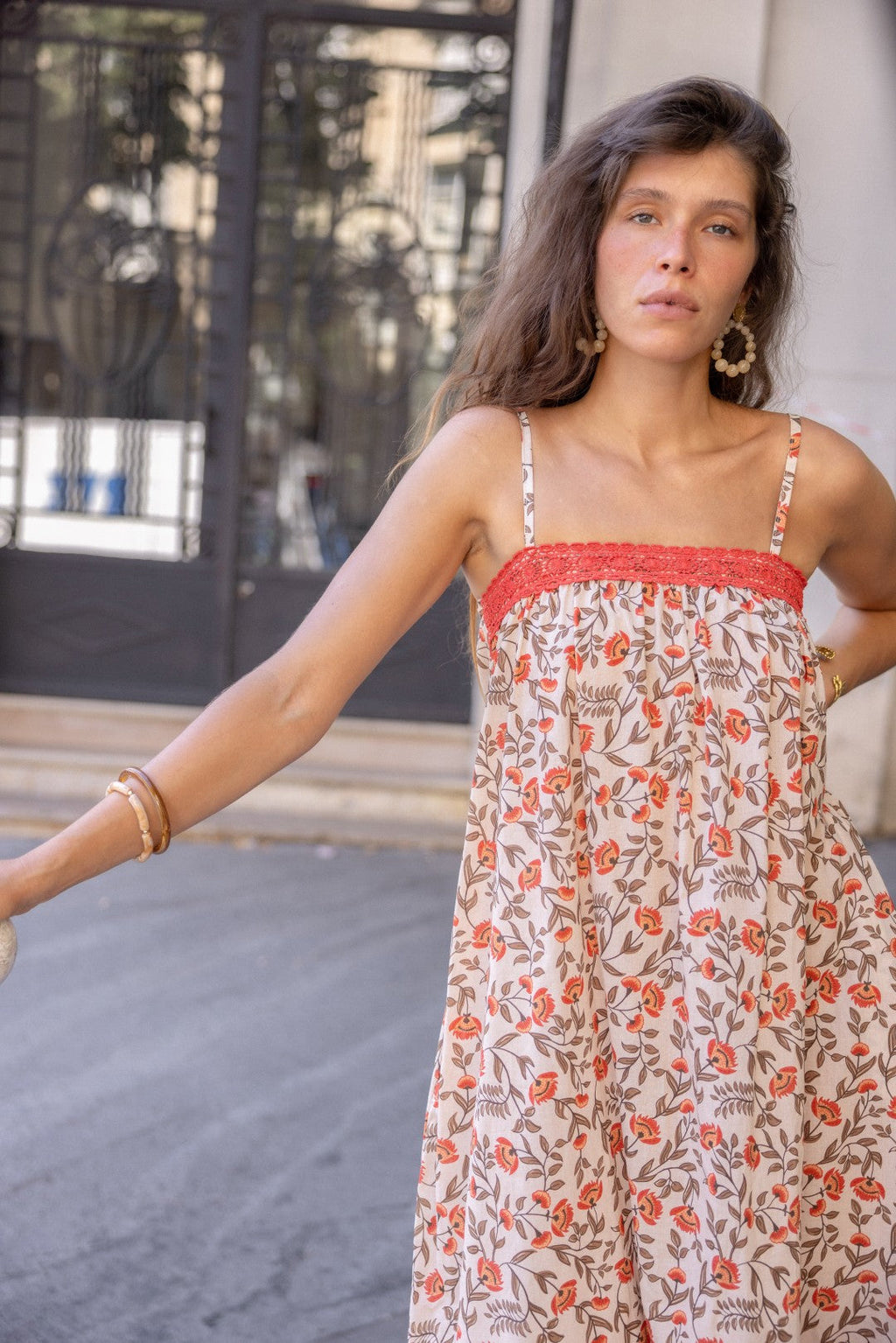 Cremefarbenes Kleid Nouna