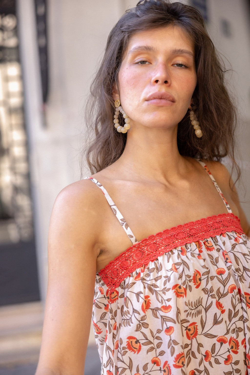 Cremefarbenes Kleid Nouna