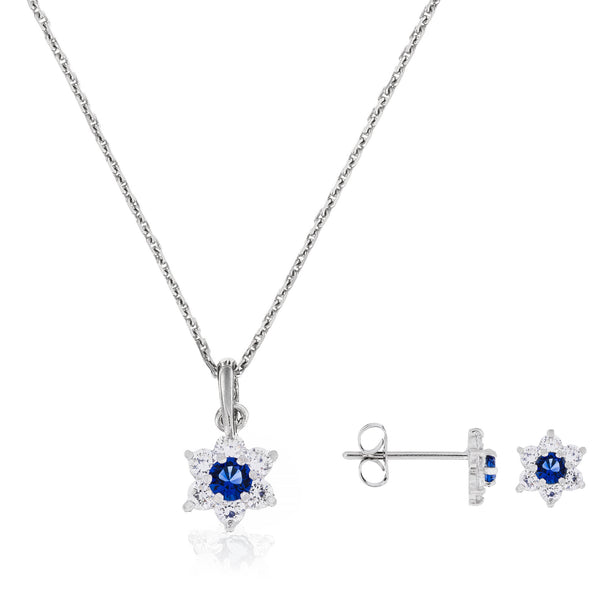 Parure "Le Messager Bleu" Or Blanc 375/1000