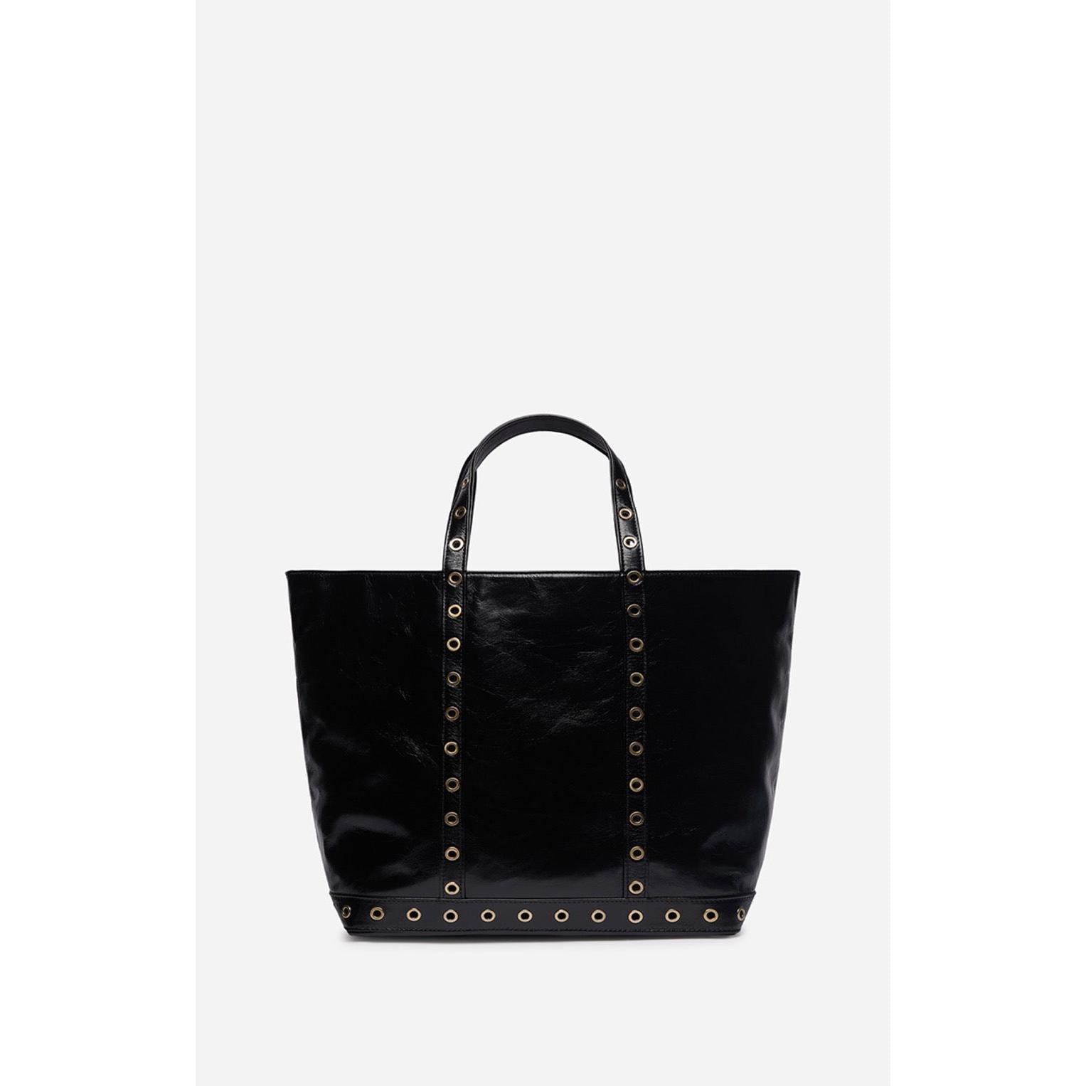 Vanessa Bruno - M Crackled Leather Tote Bag - Black