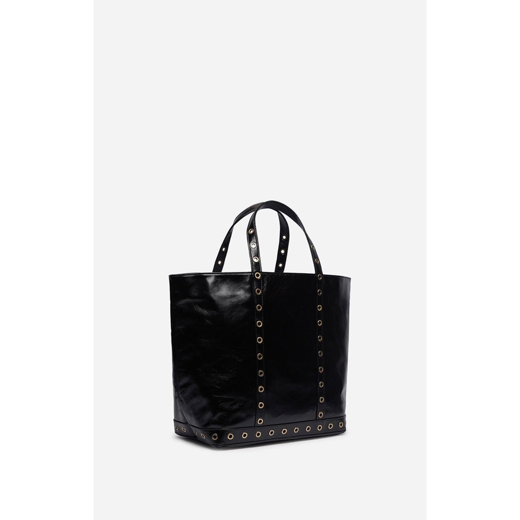 Vanessa Bruno - M Crackled Leather Tote Bag - Black