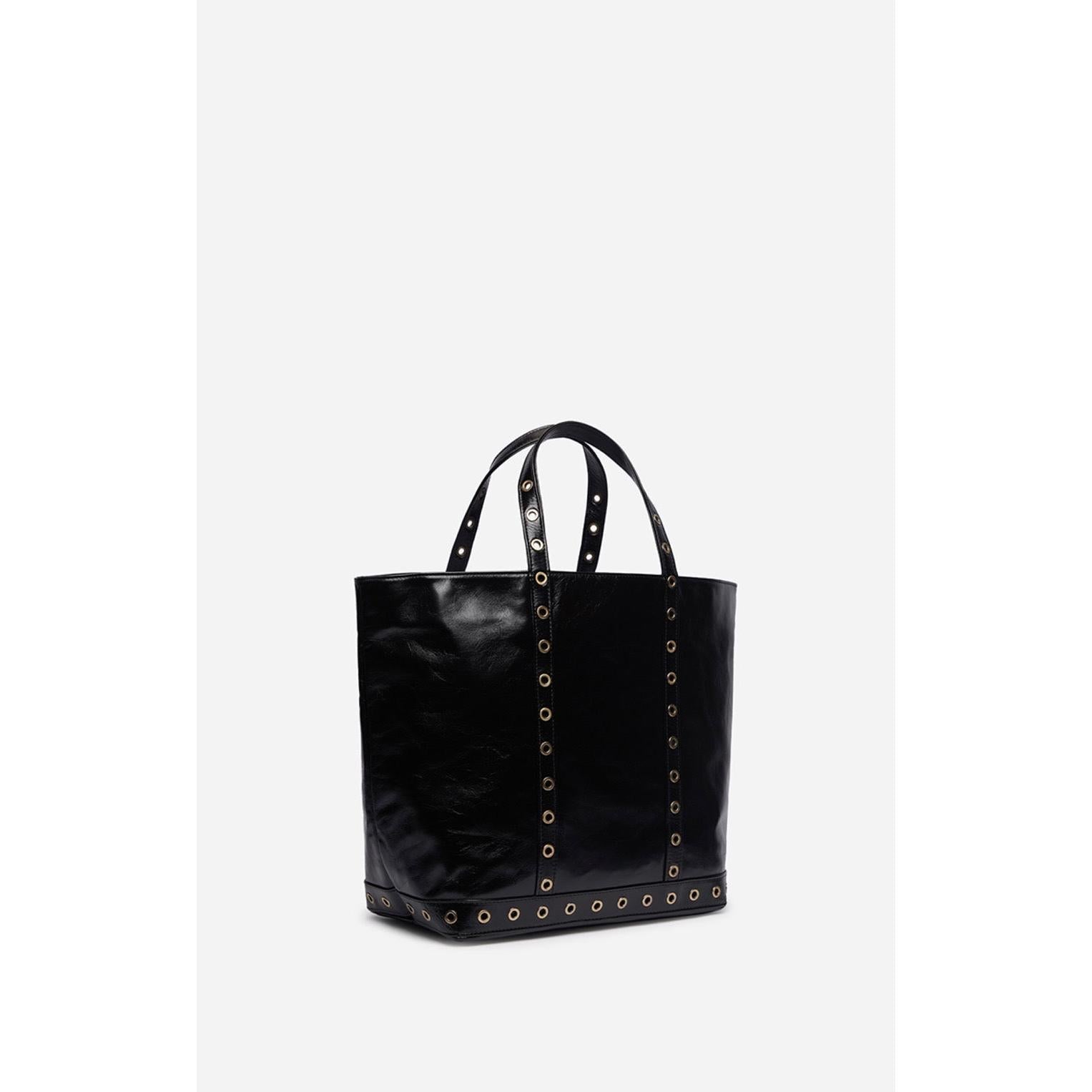 Vanessa Bruno - M Crackled Leather Tote Bag - Black