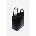 Vanessa Bruno - M Crackled Leather Tote Bag - Black
