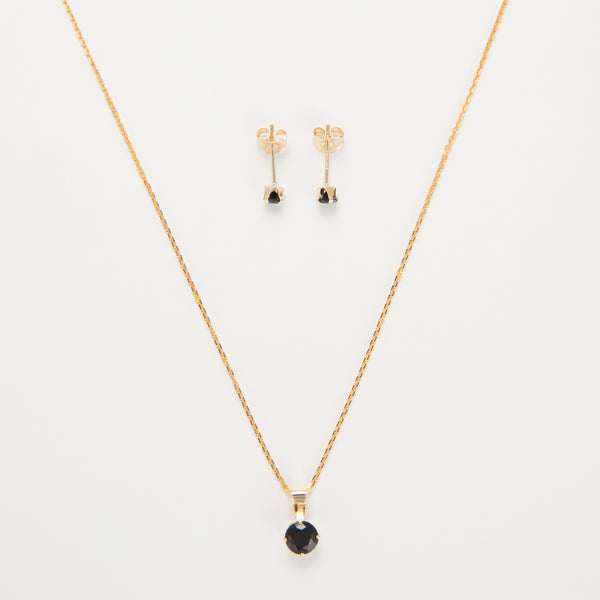Parure "Puces Bleues" Saphirs Bleus: 0,88Ct/3