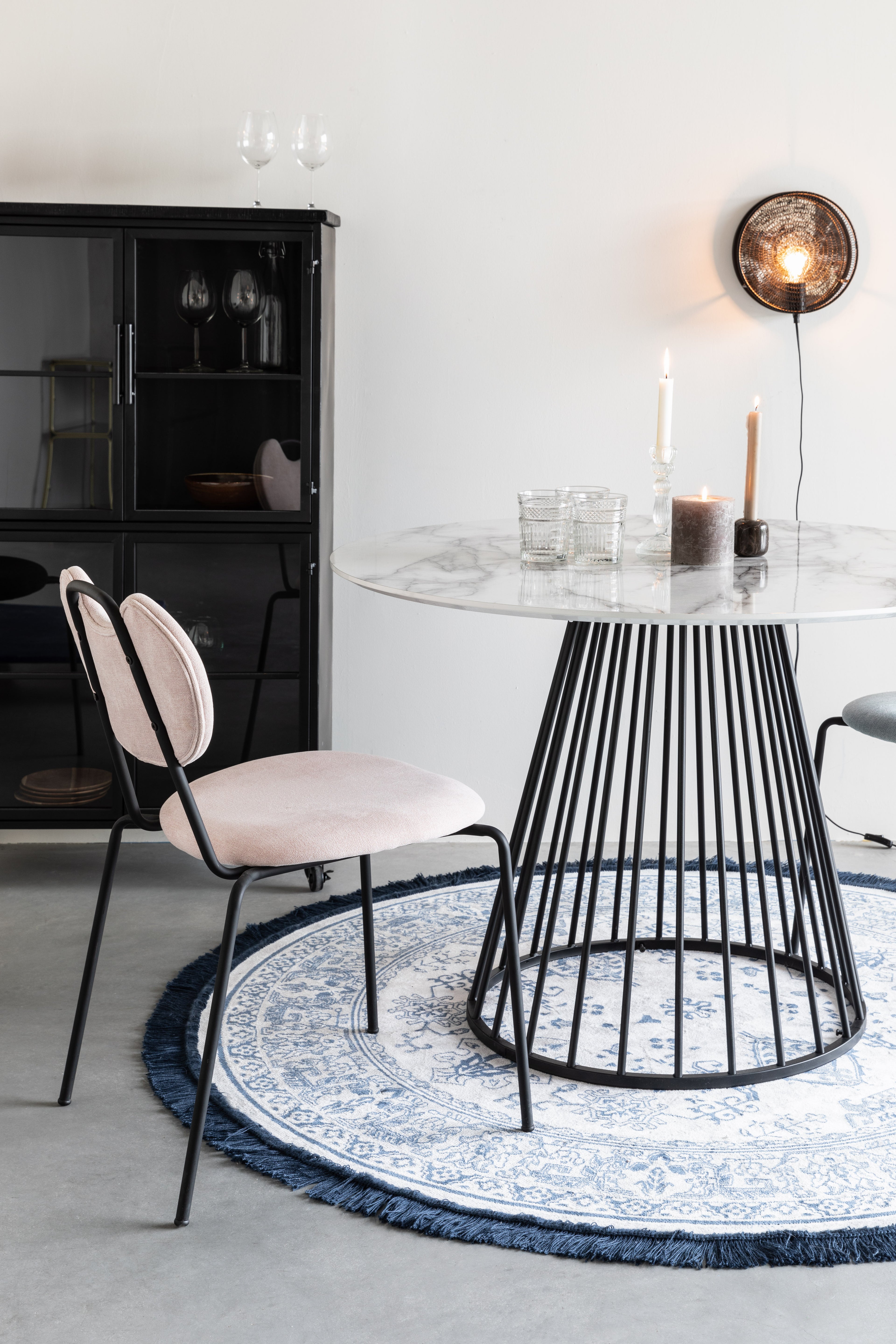 Floris - Table De Salle À Manger - Métal - Noir/Doré