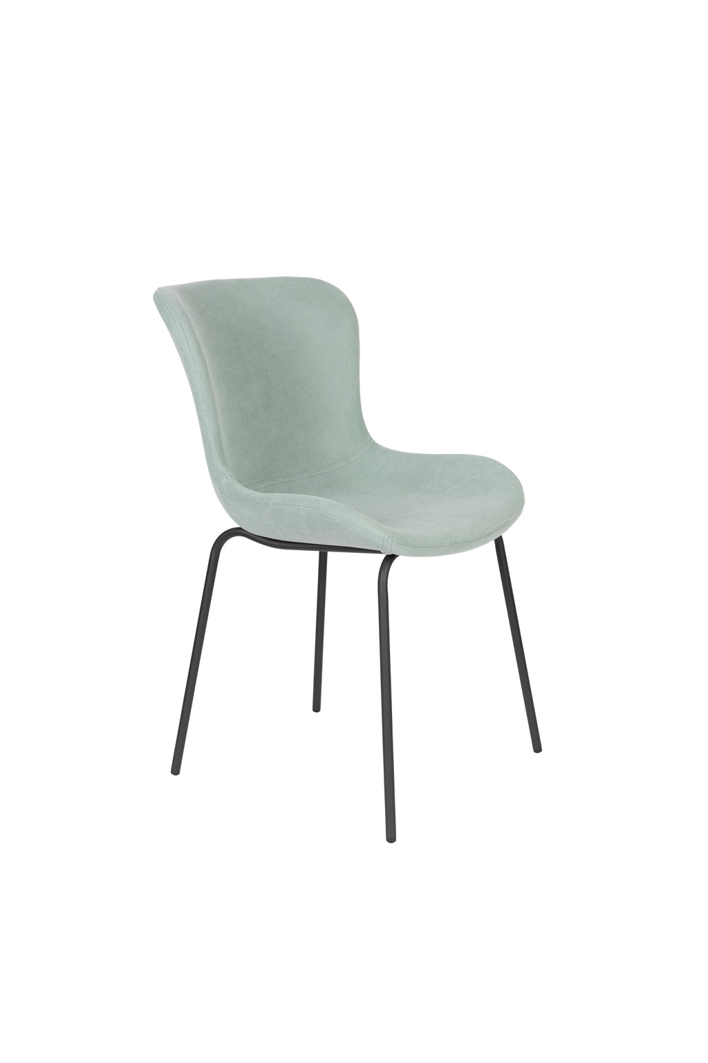 Junzo Rib - Set of 2 Dining Room Chairs - Fabric - Light Green