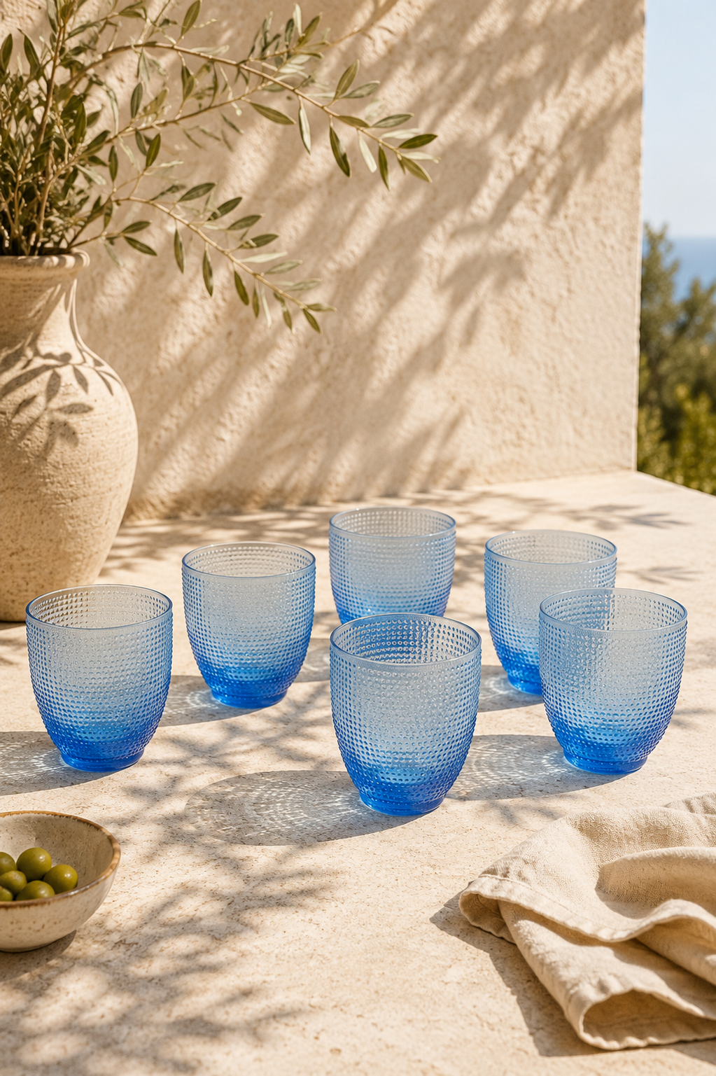 Trame - Lot De 6 Verres - Bleu Clair