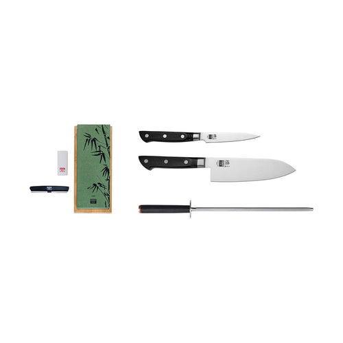 Hashi Classic Collection - 4 Piece Deluxe Basic Set: 2 Knives + 2 Accessories