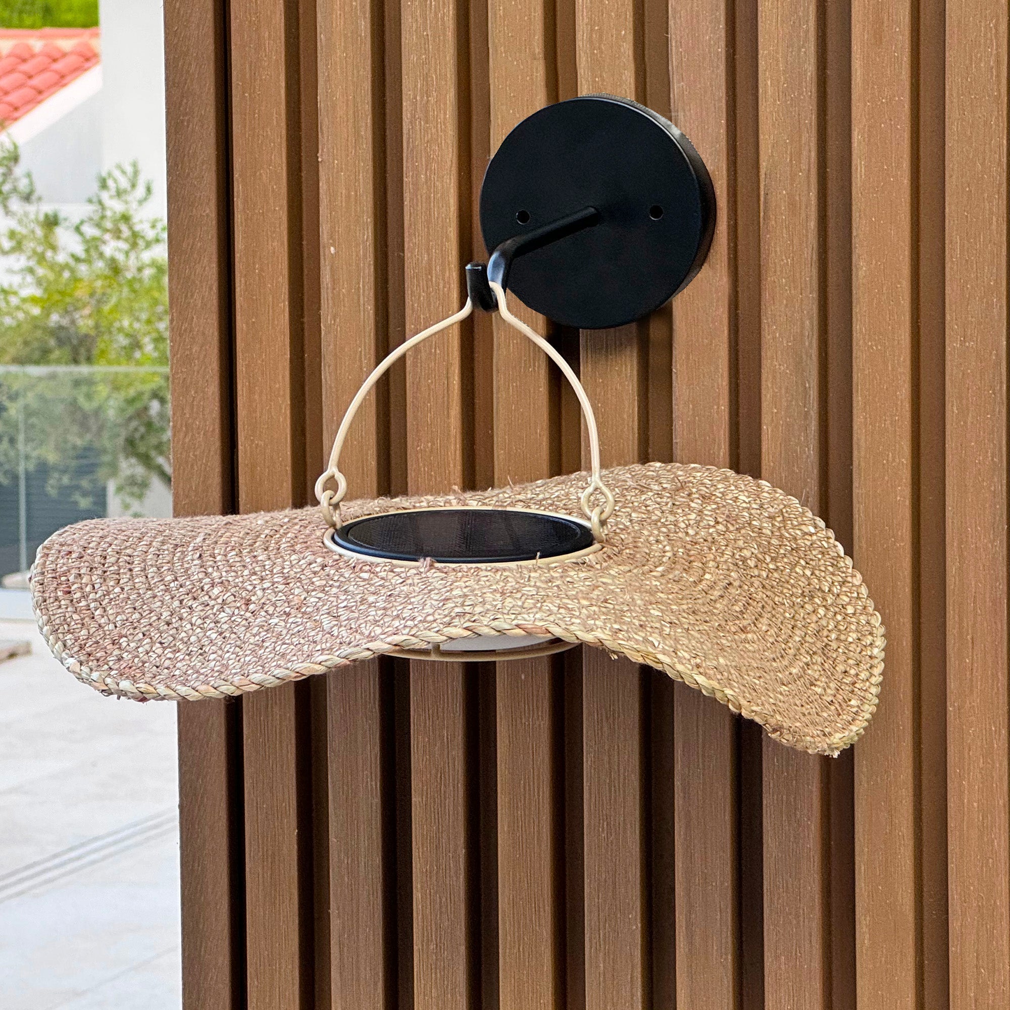 Coralia - Applique Solaire Décorative - Rotin - Beige