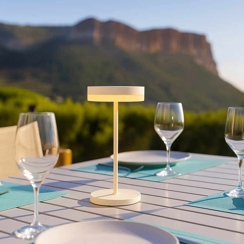 Vivia - Lampe De Table Solaire - Aluminium - Blanc
