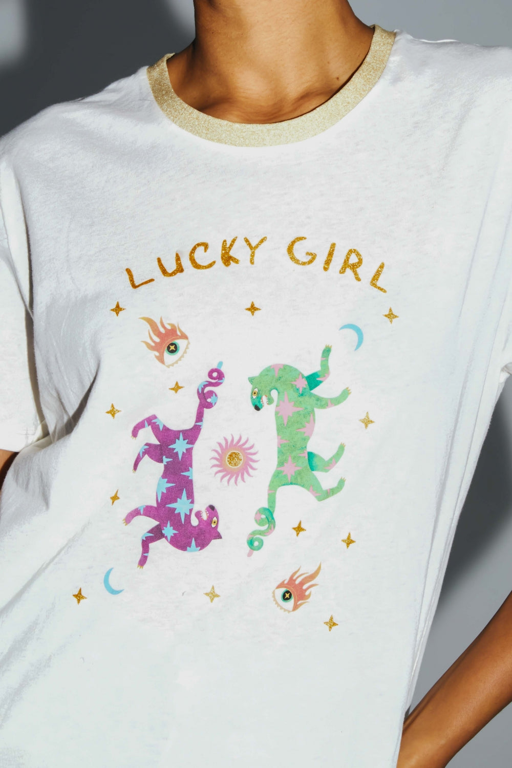 Camiseta The Fred Lucky Girl En Mezcla De Algodón Y Lino Fabricada En Portugal